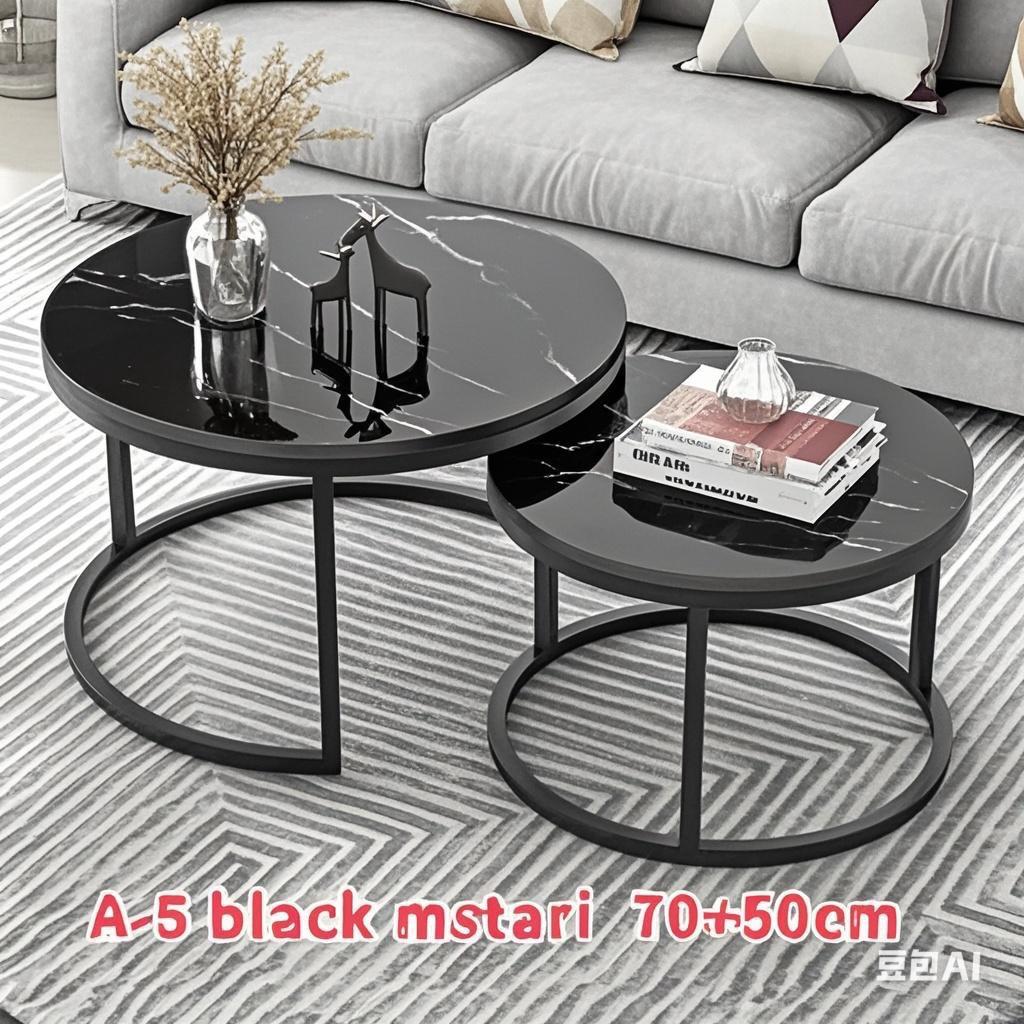"A-5 black mstari 70+50cm" coffee tables.