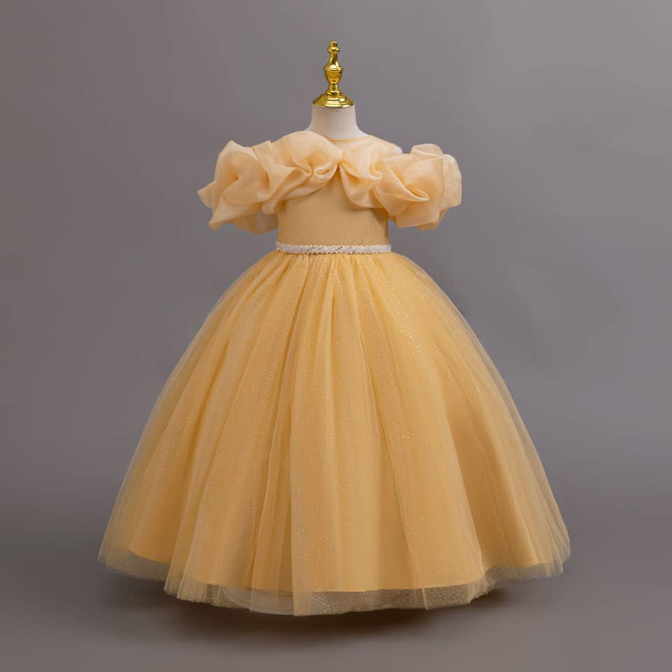   girls' off-shoulder tulle ball gown or princess dress,