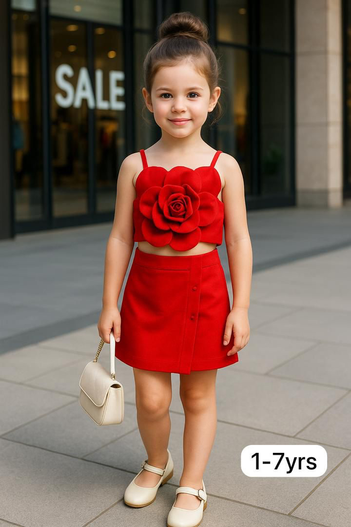 a two-piece toddler and young girls' clothing se